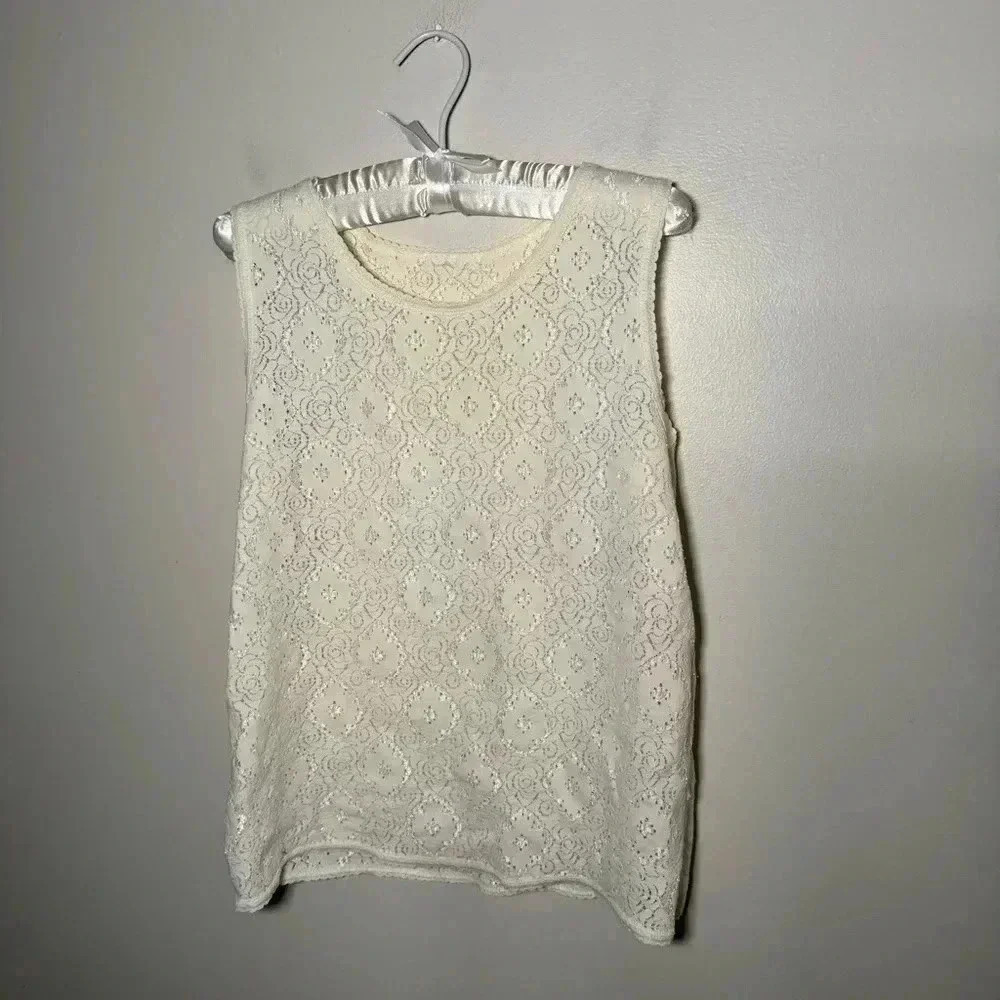 Vintage eyelet cottagecore tank top M - Picture 6 of 6